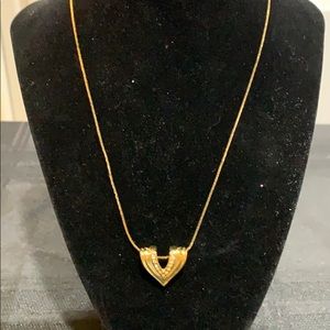 NIB Bellissima gold toned necklace half heart